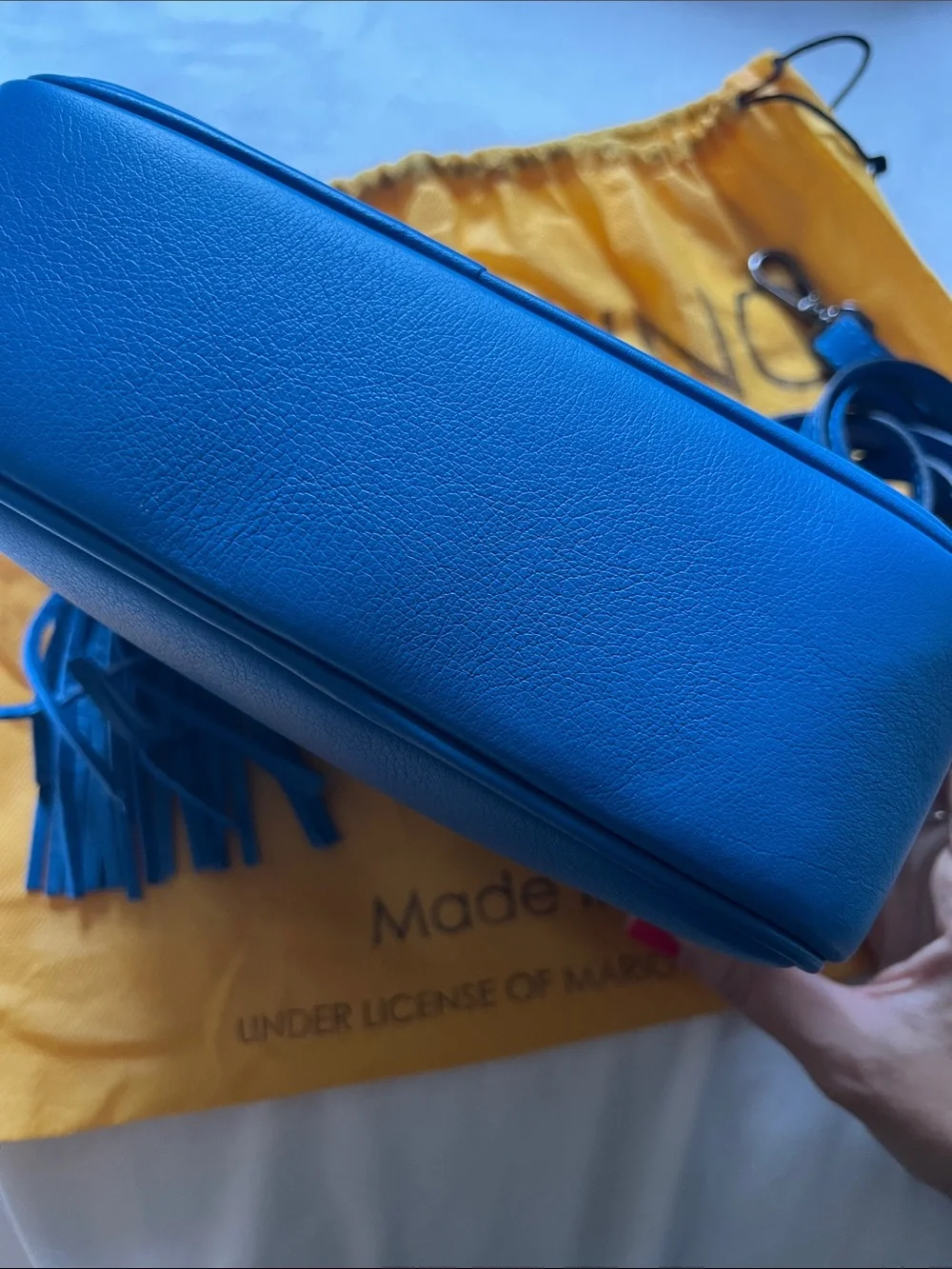 Valentino By Mario Valentino Mia Embossed Leather Crossbody, Blue